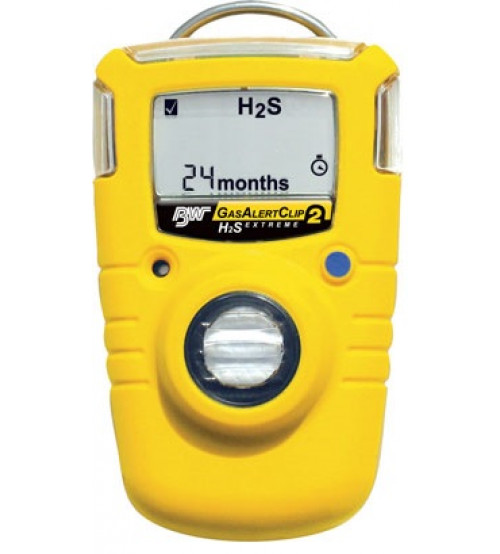 BW Clip, 2-Year Detectors - Hydrogen Sulfide (H2S) Single Gas Detector, Low Alarm-10ppm, High Alarm-15ppm (BWC2-H) 