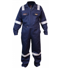 FR Coverall 100% cotton 280 gsm Dark Blue with FR Reflector (Size 3XL)