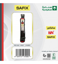 SAUDI MADE SAFIX ELECTRICAL EXTENSION 5 SOCKETS, 3 YARD CABLE WITH PLUG, 1 SWITCH,  BLACK COLOR
