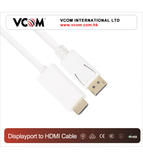 Display Port Cable M/HDMI 19P M White VCOM