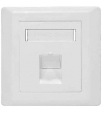 BNET 1 PORT FACEPLATE ANGLED OUTLET WHITE FOR RJ45 KEYSTONE MODULE UTP-FTP/STP BRITISH STANDARD (WITHOUT MODULE)