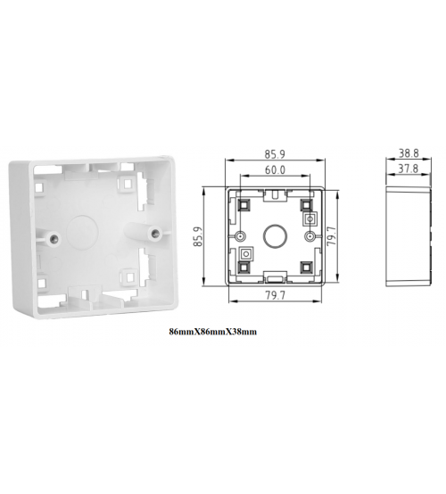BNET SURFACE MOUNT PLASTIC BACK BOX WHITE FOR BRITISH STANDARD FACEPLATES
